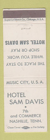 Matchbook Cover - Hotel Sam Davis Nashville TN
