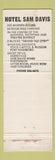 Matchbook Cover - Hotel Sam Davis Nashville TN