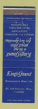 Matchbook Cover - King's Grant Danvers MA