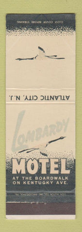 Matchbook Cover - Lombardy Motel Atlantic City NJ