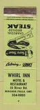 Matchbook Cover - Whirl Inn Motel Niagara Falls ON WEAR