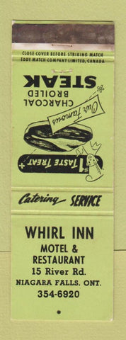 Matchbook Cover - Whirl Inn Motel Niagara Falls ON WEAR