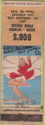 Matchbook Cover - Bo's Los Angeles CA POOR pinup girlie back