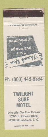 Matchbook Cover - Twilight Surf Motel Myrtle Beach SC