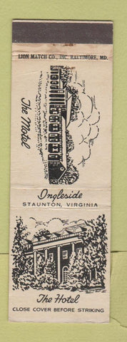 Matchbook Cover - The Motel Hotel Ingleside Staunton VA WEAR