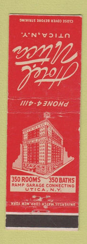 Matchbook Cover - Hotel Utica NY