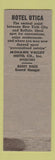 Matchbook Cover - Hotel Utica NY
