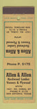 Matchbook Cover - Allen & Allen Lumber Plywood San Antonio TX