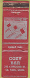 Matchbook Cover - Cozy Bar ST Paul MN girlie back