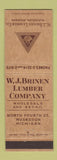 Matchbook Cover - WJ Brinen Lumber Muskegon MI