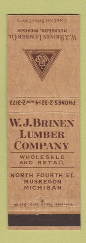 Matchbook Cover - WJ Brinen Lumber Muskegon MI
