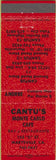 Matchbook Cover - Cantu's Monte Carlo Cafe Marysville CA red