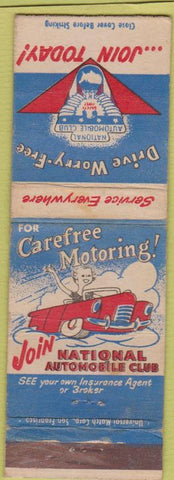 Matchbook Cover - National Automobile Club WEAR girlie