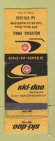 Matchbook Cover - Ski Doo Snowmobiles Beliveau Cap De La Madeleine QC WORN