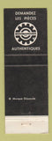 Matchbook Cover - Ski Doo Snowmobiles Germain Masse Vlle Becancour QC WEAR