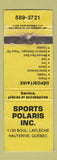 Matchbook Cover - Sport Polaris Snowmobiles Hauterive QC POOR