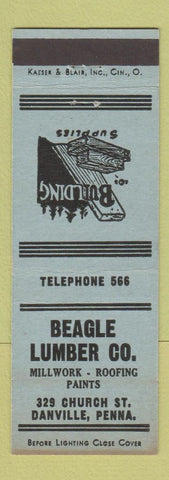 Matchbook Cover - Beagle Lumber Danville PA