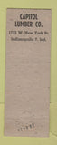 Matchbook Cover - Capitol Lumber Indianapolis IN