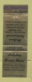 Matchbook Cover - Holiday Manor Motel Bossier City LA restaurant