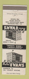 Matchbook Cover - Hotel Evans Vandalia IL