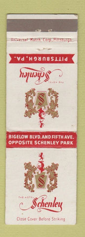 Matchbook Cover - Hotel Schenley Pittsburgh PA WEAR