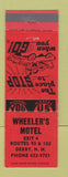 Matchbook Cover - Wheeler's Motel Derry NH RED