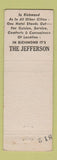 Matchbook Cover - Jefferson Hotel Richmond VA