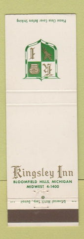 Matchbook Cover - Kingsley Inn Bloomfield Hills MI