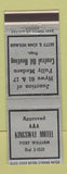 Matchbook Cover - Kingsway Motel Fort William ON