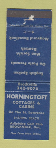 Matchbook Cover - Horningtoft Cottages Cabins Brockville ON WORN