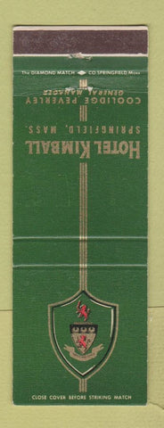 Matchbook Cover - Hotel Kimball Springfield MA