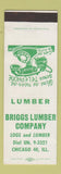 Matchbook Cover - Briggs Lumber Chicago IL SAMPLE