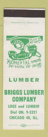 Matchbook Cover - Briggs Lumber Chicago IL SAMPLE