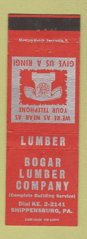 Matchbook Cover - Bogan Lumber Shippensburg PA WEAR