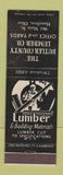 Matchbook Cover - Butler County Lumber Hamilton OH