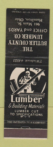 Matchbook Cover - Butler County Lumber Hamilton OH