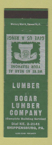 Matchbook Cover - Bogar Lumber Shippensburg PA