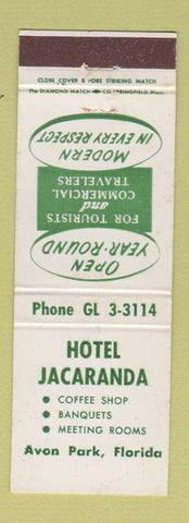 Matchbook Cover - Hotel Jacaranda Avon Park FL