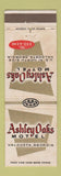 Matchbook Cover - Ashley Oaks Motel Valdosta GA