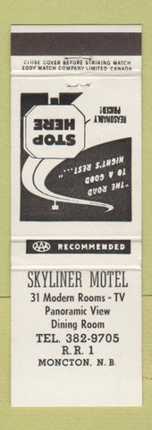 Matchbook Cover - Skyliner Motel Moncton NB
