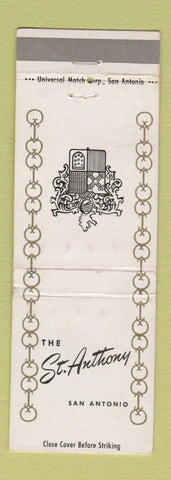 Matchbook Cover - St Anthony Hotel San Antonio TX WEAR