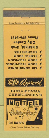 Matchbook Cover - Motel Holiday Hotel Richfield UT