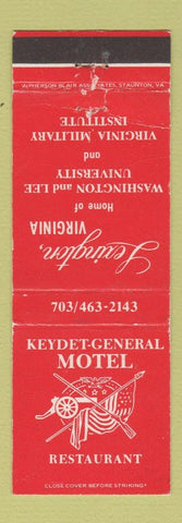 Matchbook Cover - Keydet General Motel Restaurant Lexington VA WEAR