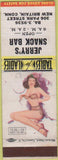 Matchbook Cover - Jerry's Snack Bar Net Britain CT pinup CREASE