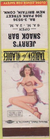 Matchbook Cover - Jerry's Snack Bar Net Britain CT pinup CREASE