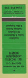 Matchbook Cover - Eastern Independent Telecom Brockville ON Telephone