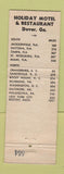 Matchbook Cover - Holiday Motel Restaurant Dover GA WEAR