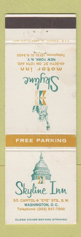 Matchbook Cover - Skyline Motor Inn Washington DC New York City WEAR