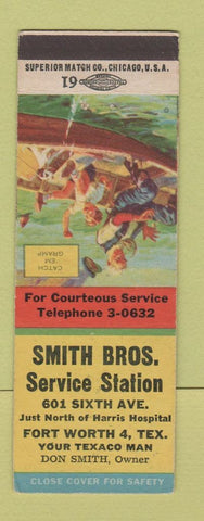 Matchbook Cover - Smith Bros Texaco oil gas Fort Worth TX
