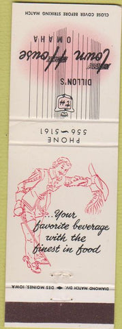 Matchbook Cover - Dillon's Town House Omaha NE